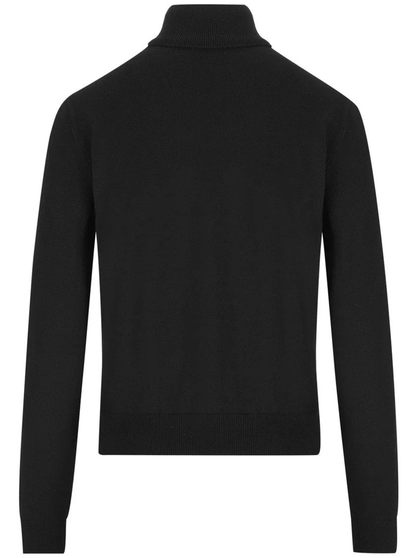 Gucci Black High Kn Fitted Mock Neck Top