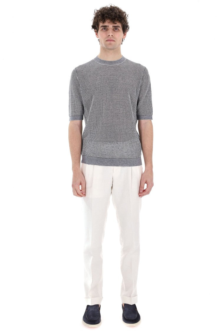 Ballantyne Jacquard Cotton-Linen T-Shirt