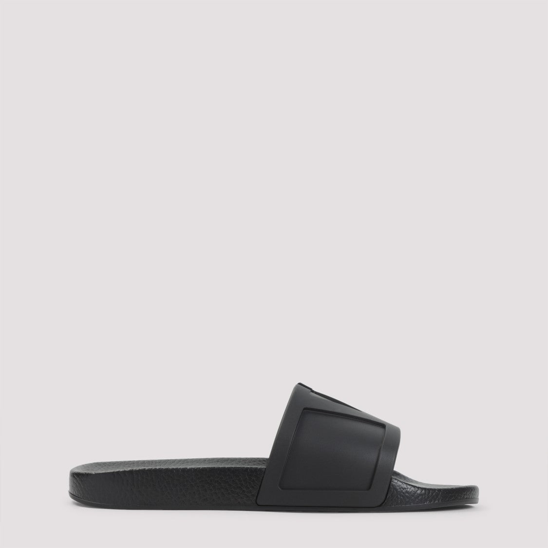 Valentino Garavani Black Rubber Pool Slide Coolside Slippers