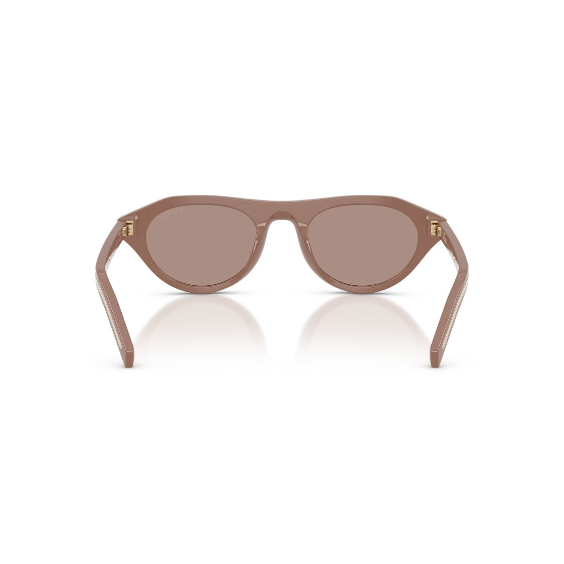 Prada Rounded Cat-Eye Acetate Sunglasses With Gold Accents