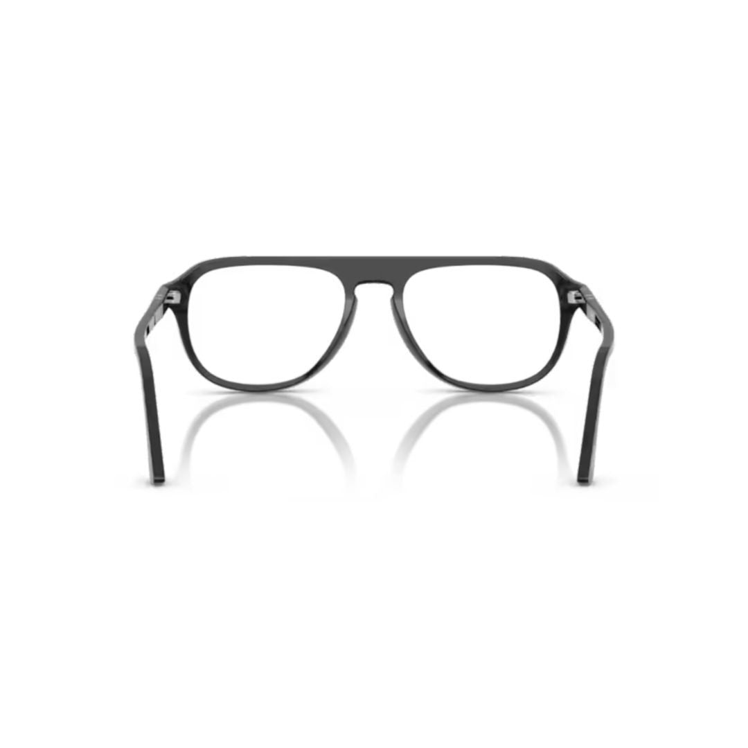 Persol 0Po3368v Polished Black Acetate Aviator-Inspired Sunglasses With Silver Accents