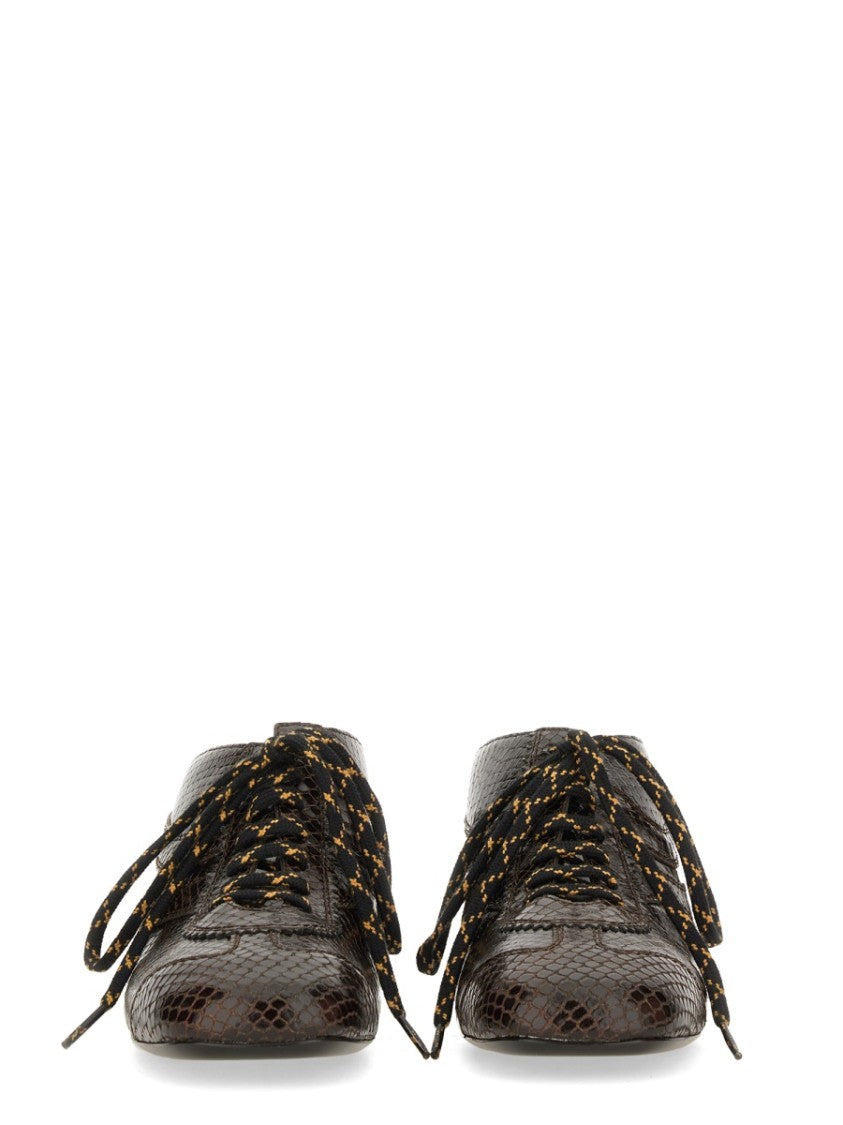 Dries Van Noten Textured Pointed Toe Leather Kitten Heel Mules
