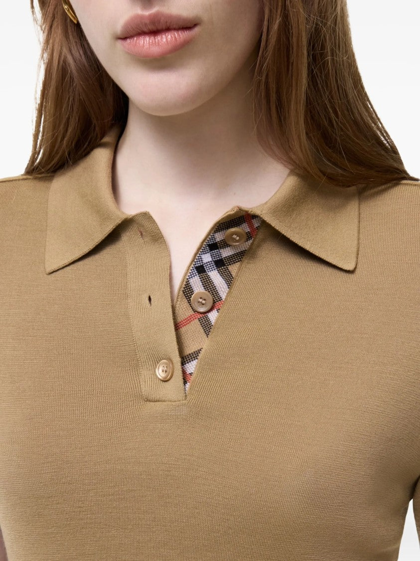 Burberry Beige Wool Maddie Polo Shirt