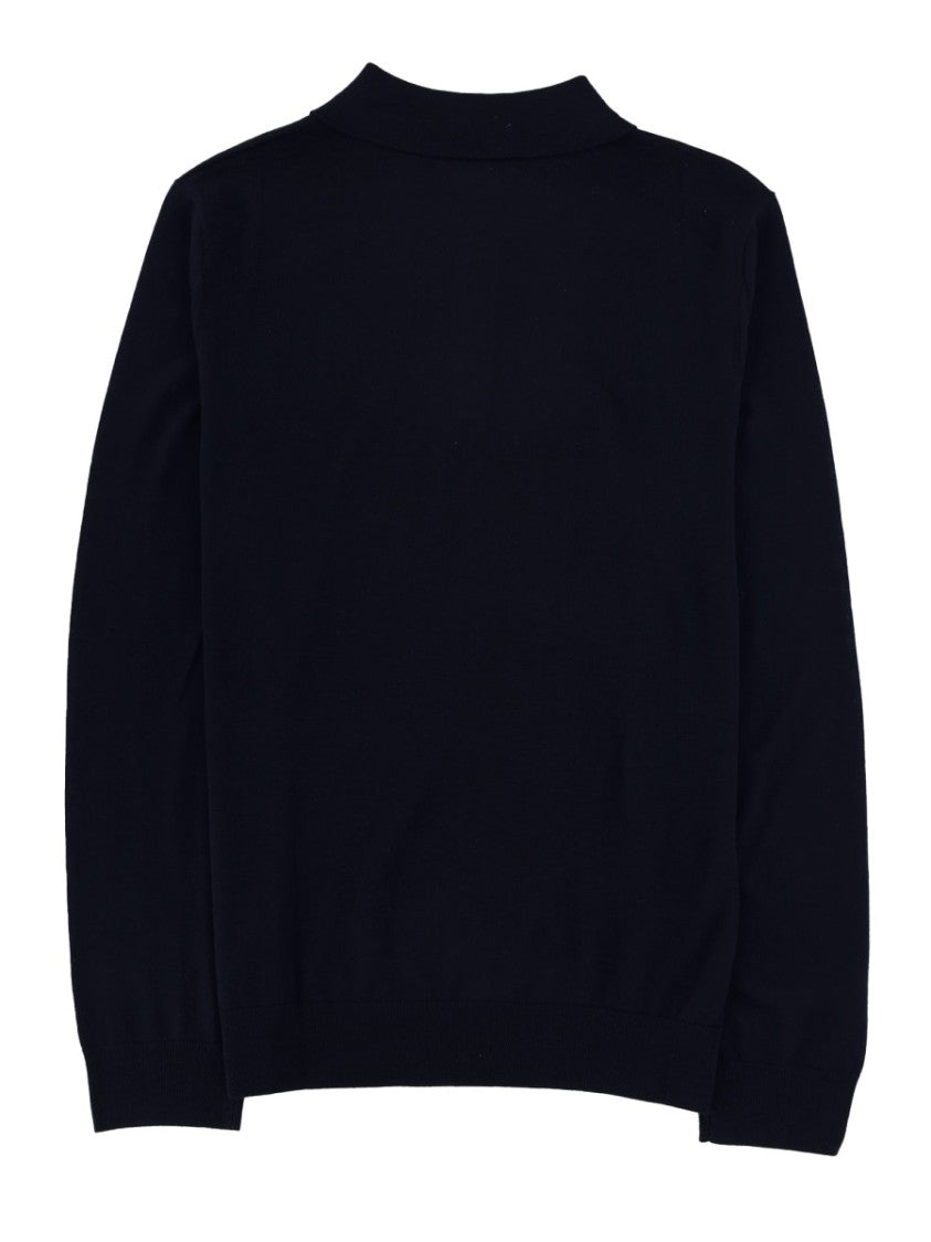Paul Smith Neutrals Long-Sleeve Fine Merino Wool Polo Shirt