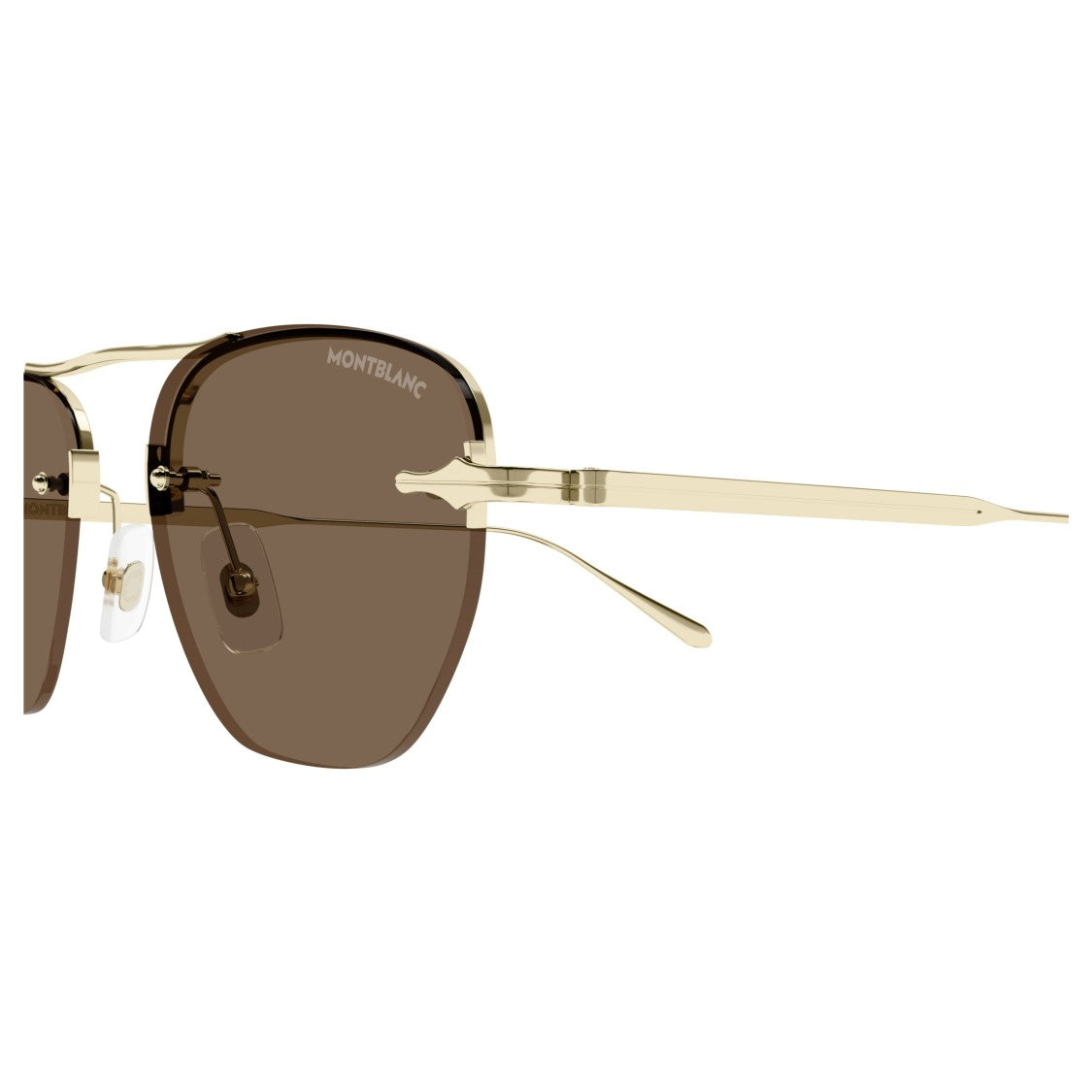 Montblanc Mb0404s Gold-Finish Metal Sunglasses With Brown Tinted Lenses