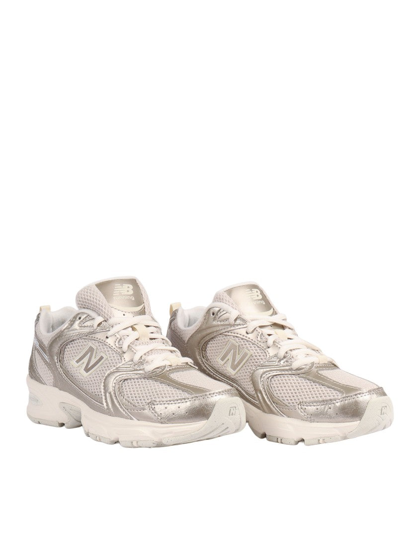 New Balance Gold Metallic Linen Synthetic Sneakers