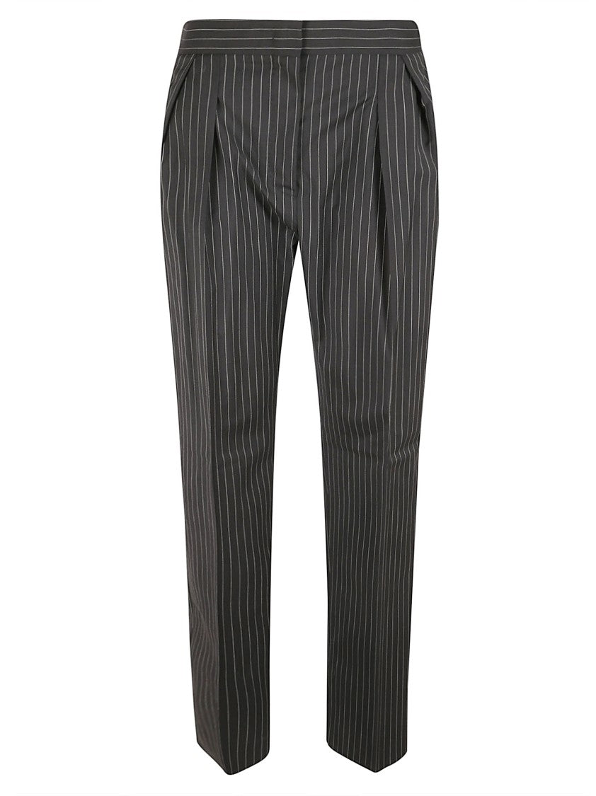 Max Mara Classic Straight-Leg Trousers With Vertical Pinstripes