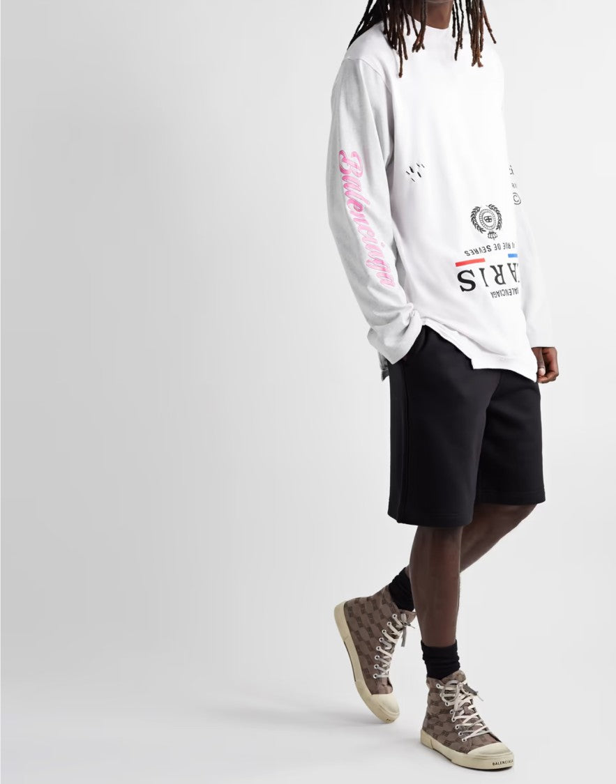 Balenciaga Paris Bb Monogram Logo Hi-Top Sneakers