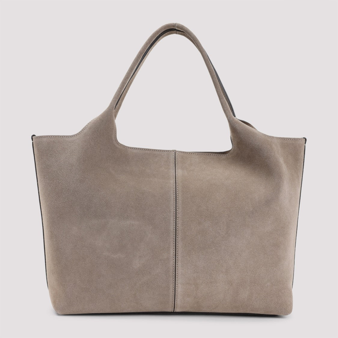 Tod's Light Clay Beige Suede Leather Ebr Shopping Bag