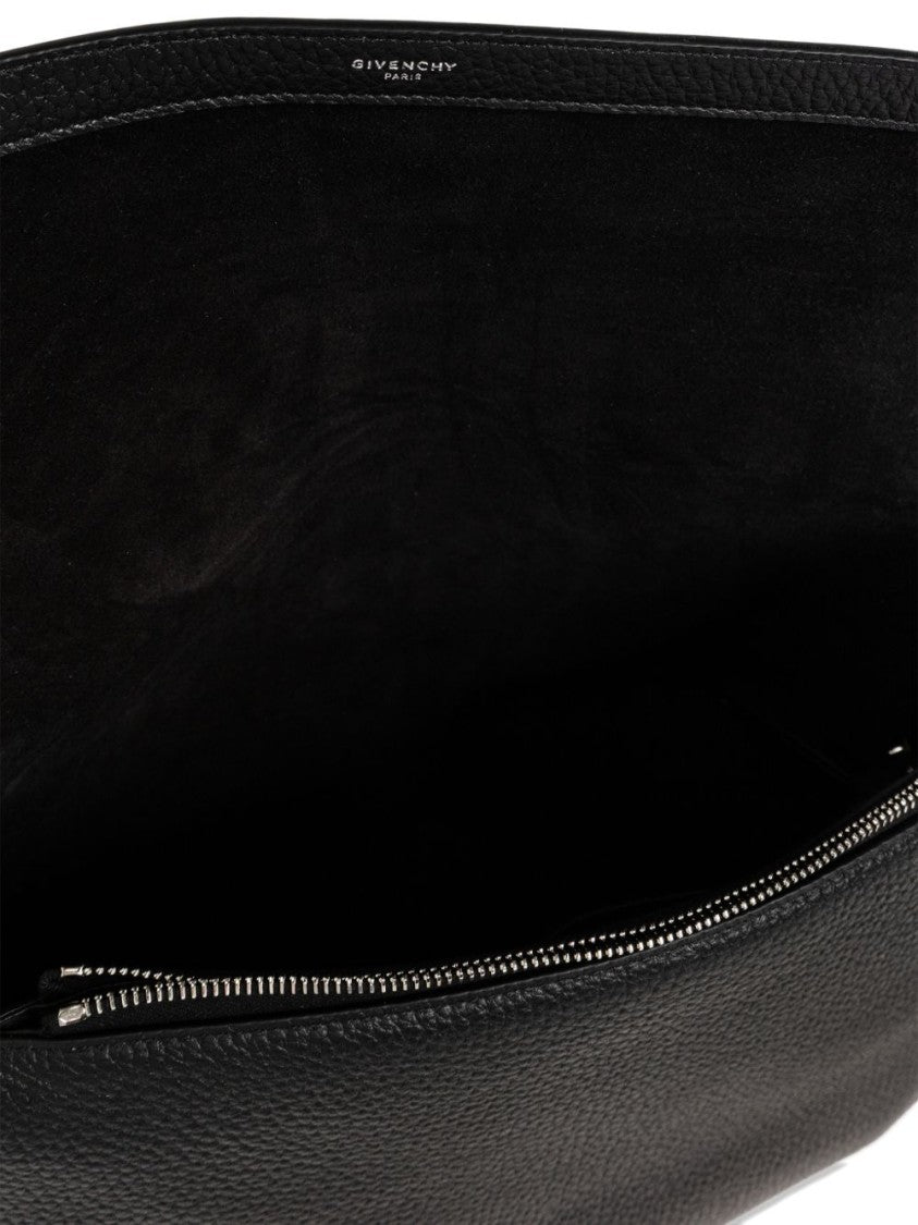 Givenchy Black Textured Leather Shoulder Bag