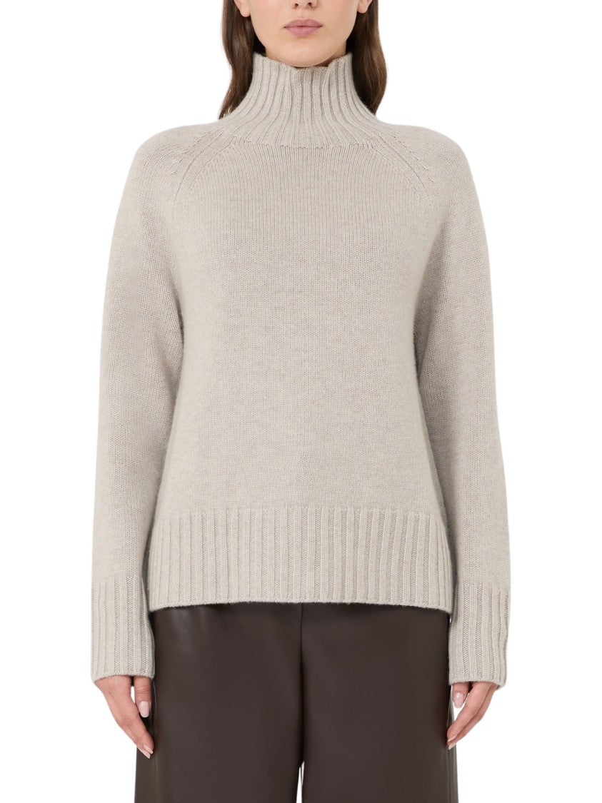 Max Mara Ribbed Wool Cashmere Turtleneck Sweater