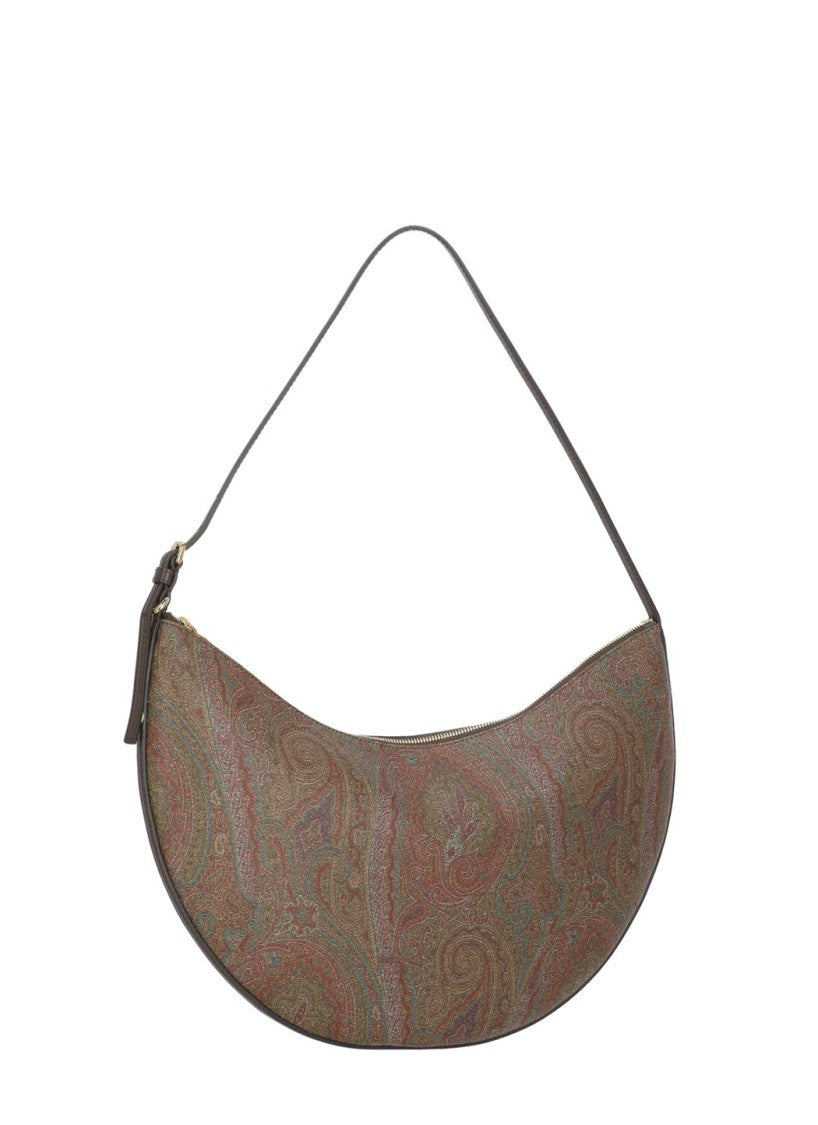 Etro Crescent-Shaped Shoulder Bag With All-Over Paisley Pattern