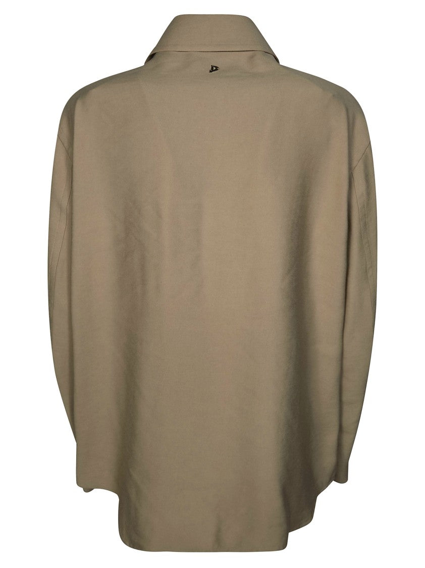 Dondup Loose Fitting Flap Pocket Viscose Shirt