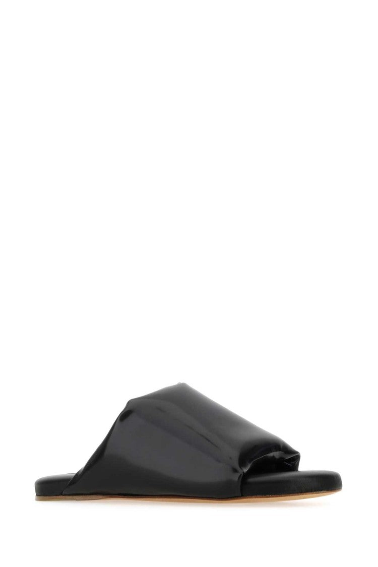 Bottega Veneta Black Nappa Leather Cushion Sandals