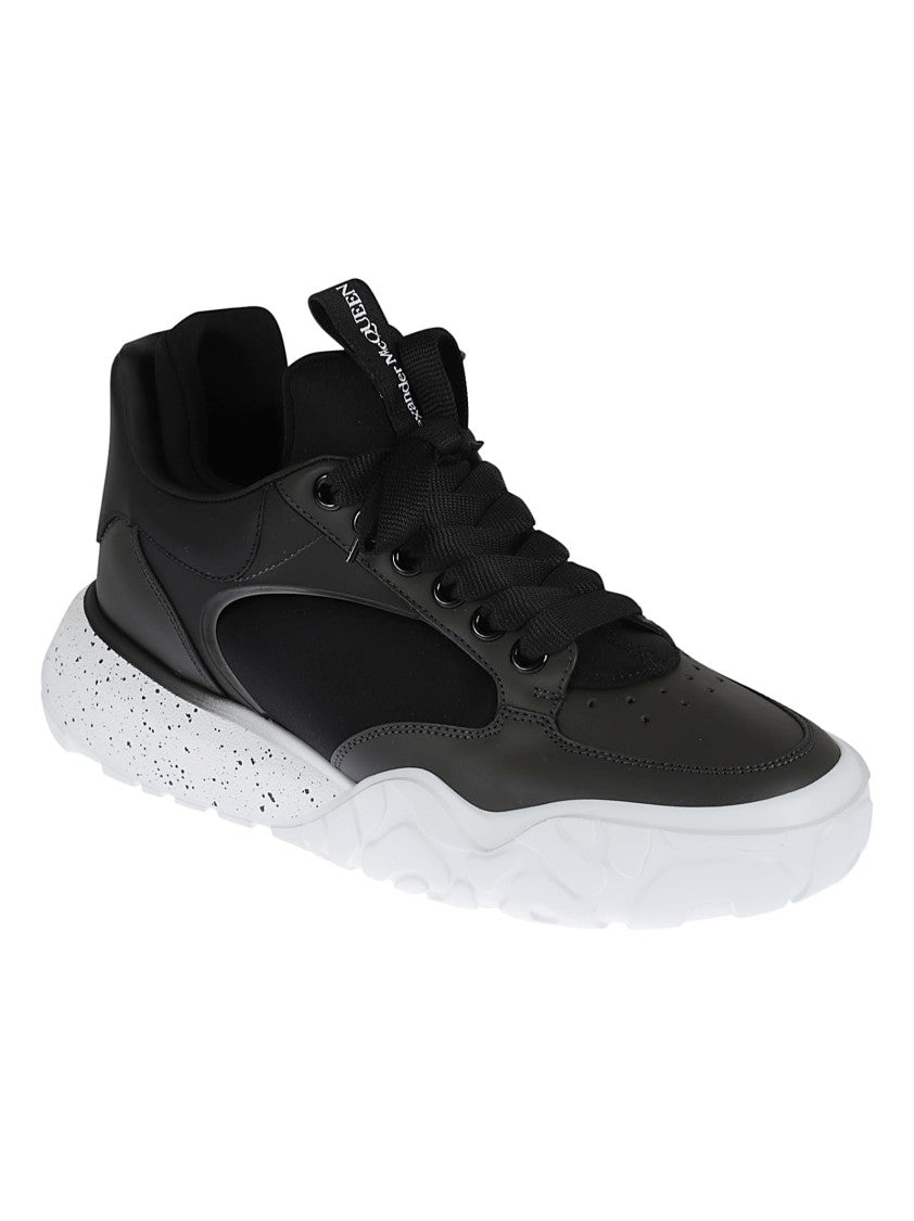 Alexander Mcqueen Textured Leather Sneakers With Sole