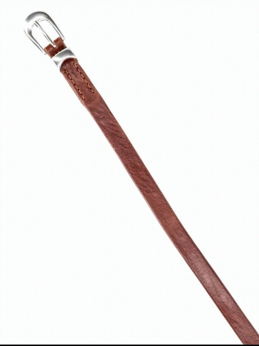 Our Legacy Cognac Cow Leather Belt With Polished Silver-Tone Buckle