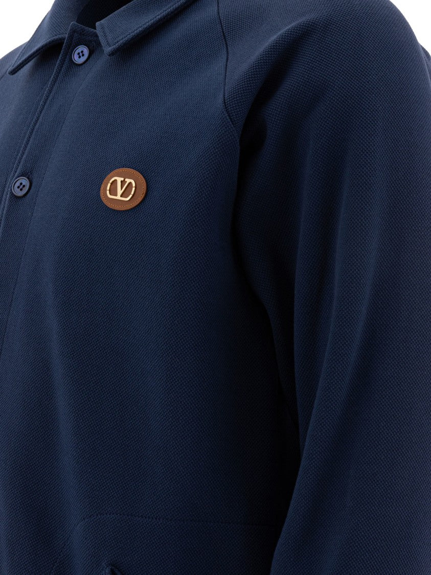 Valentino Contemporary Blue Knitwear With Button-Up Front