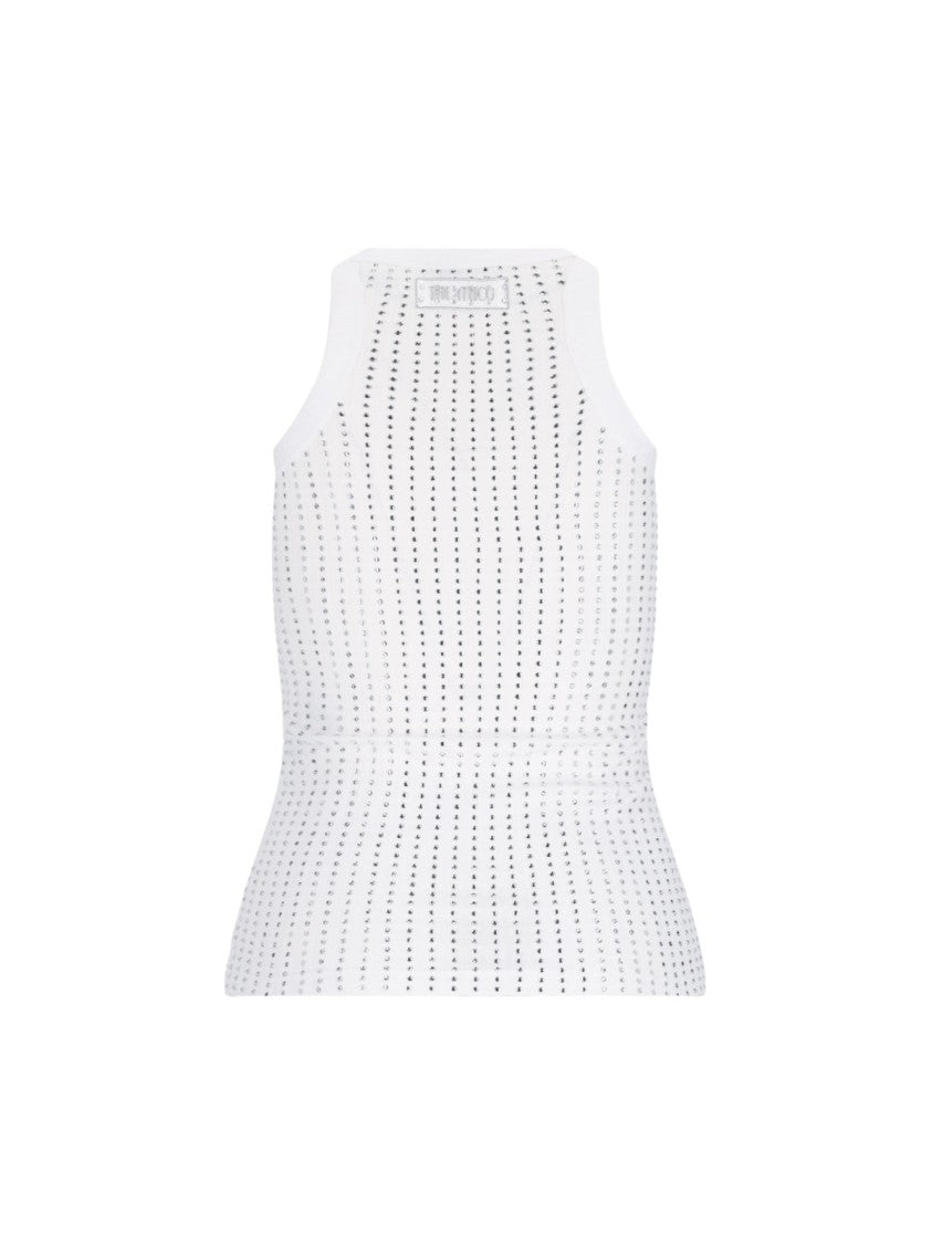 The Attico Crystal Tank Top – White