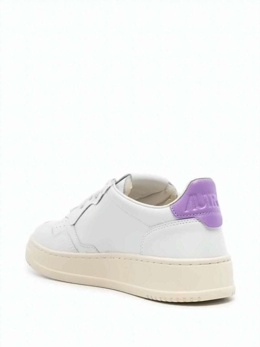 Autry Low-Top Leather Sneakers With Perforated Detailing And Logo Accent