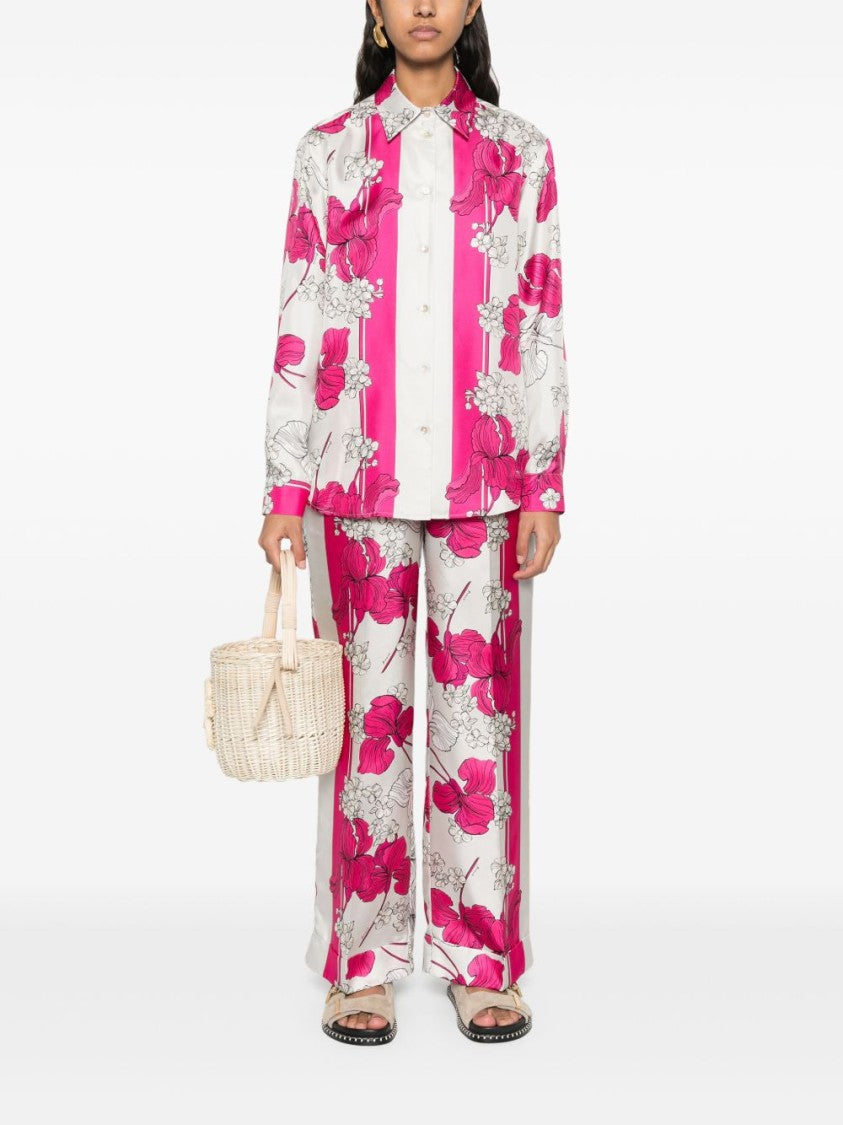 Parosh Relaxed Floral Print Serenella Trousers