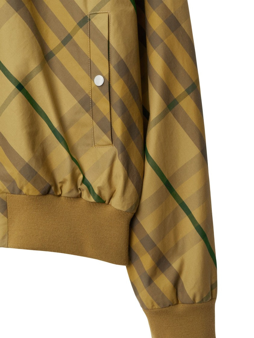 Burberry Check Brown Cotton Bomber Jacket