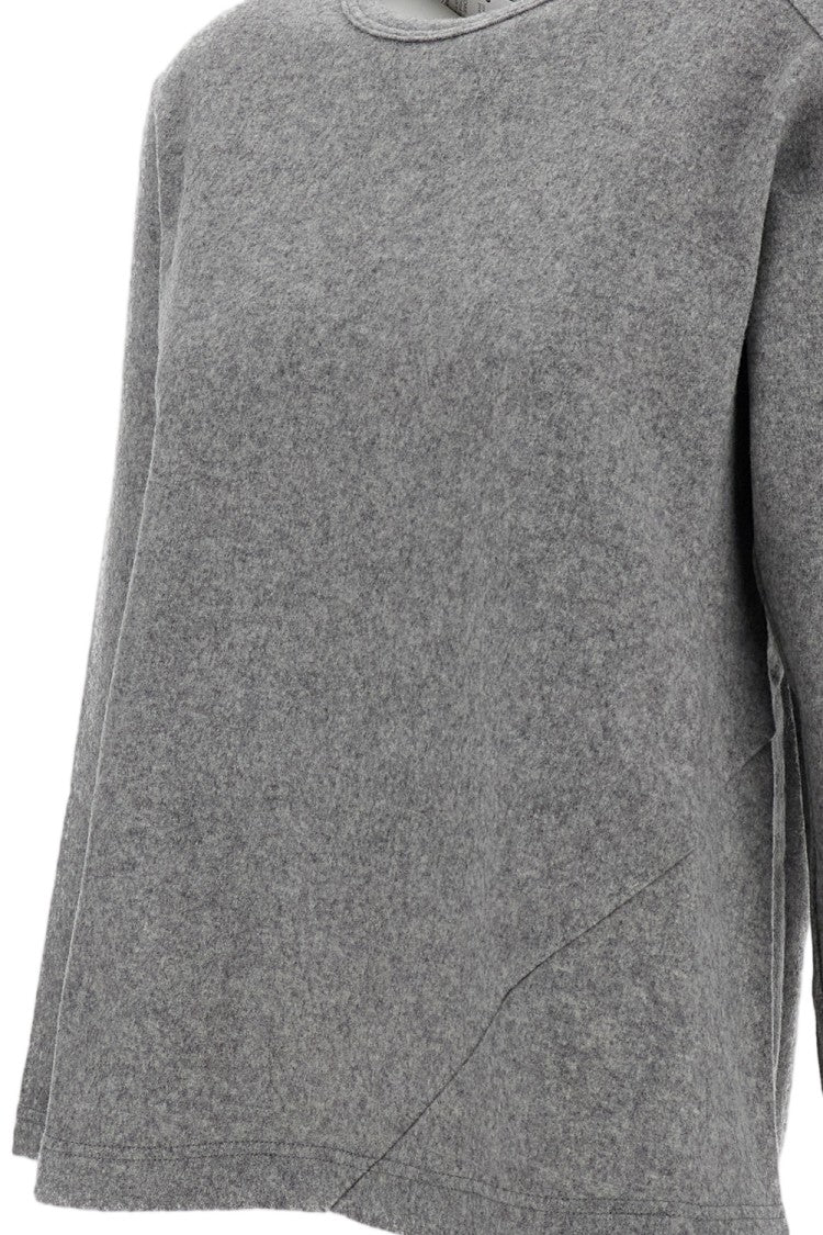 Comme Des Garçons Grey Flared Wool-Blend Crewneck Sweater