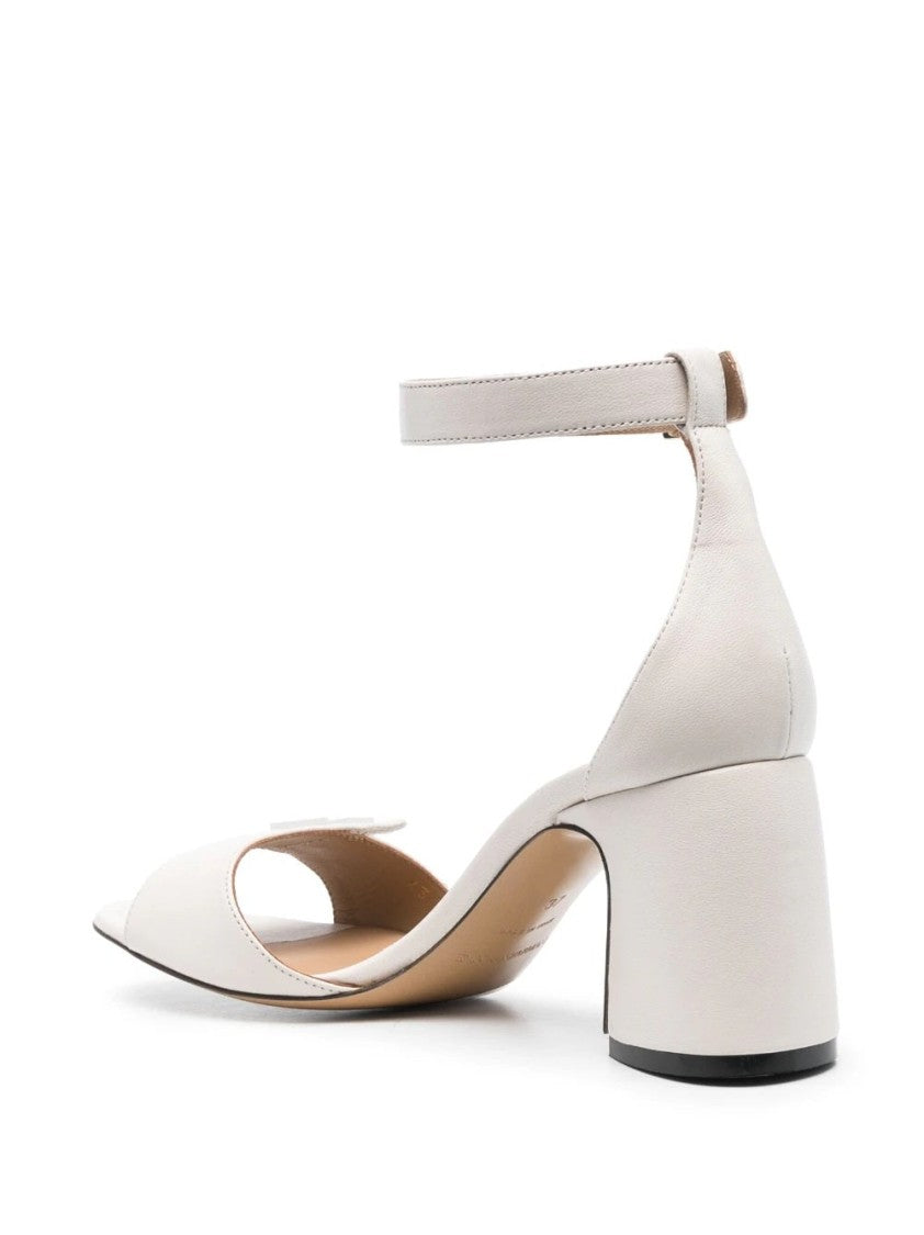 Emporio Armani Open-Toe Beige Sandals With Block Heel
