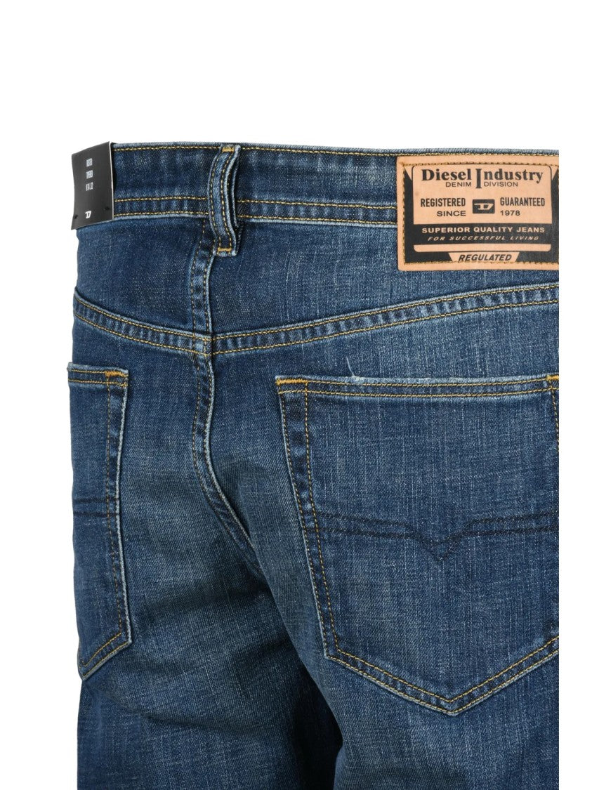 Diesel Blue Stretch Cotton Tapered Jeans