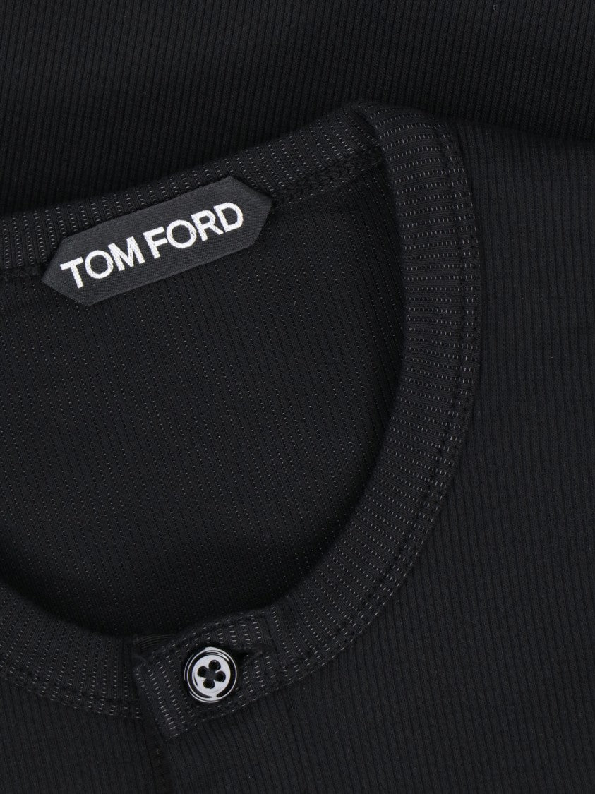 Tom Ford Long-Sleeved Henley Top With Buttoned Placket And Fitted Silhouette