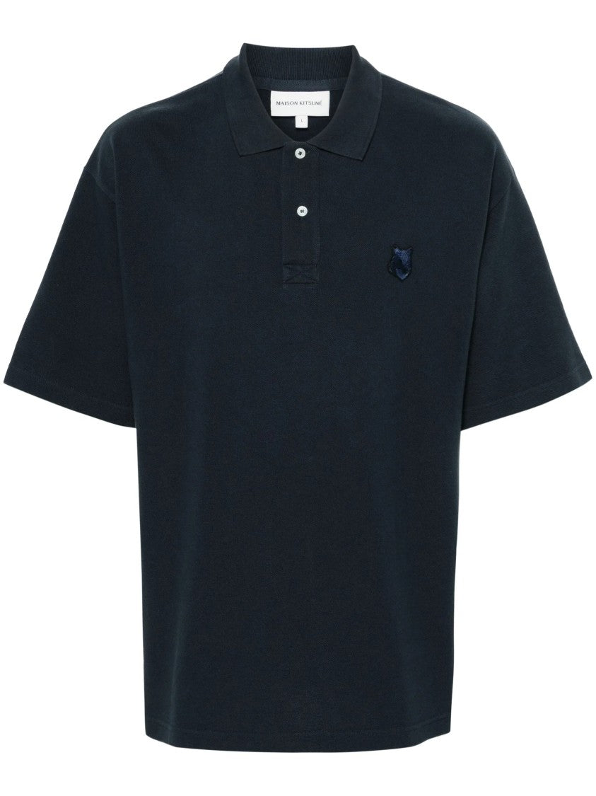Maison Kitsuné Short-Sleeve Cotton Polo Shirt With Embroidered Logo