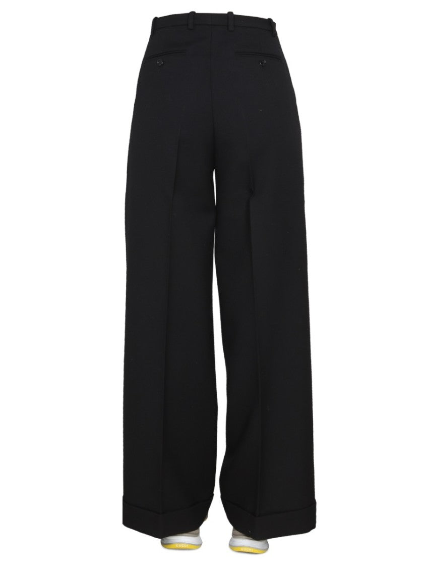 Gucci Tailored Wool Pants With Hook And Zipper Closure