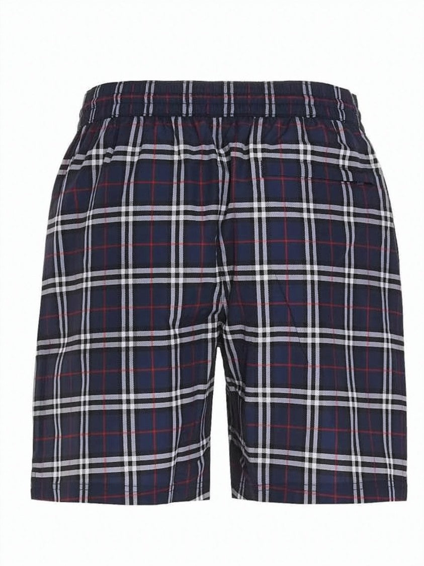 Burberry Checkered Swim Shorts With Adjustable Waistband And Side Pockets