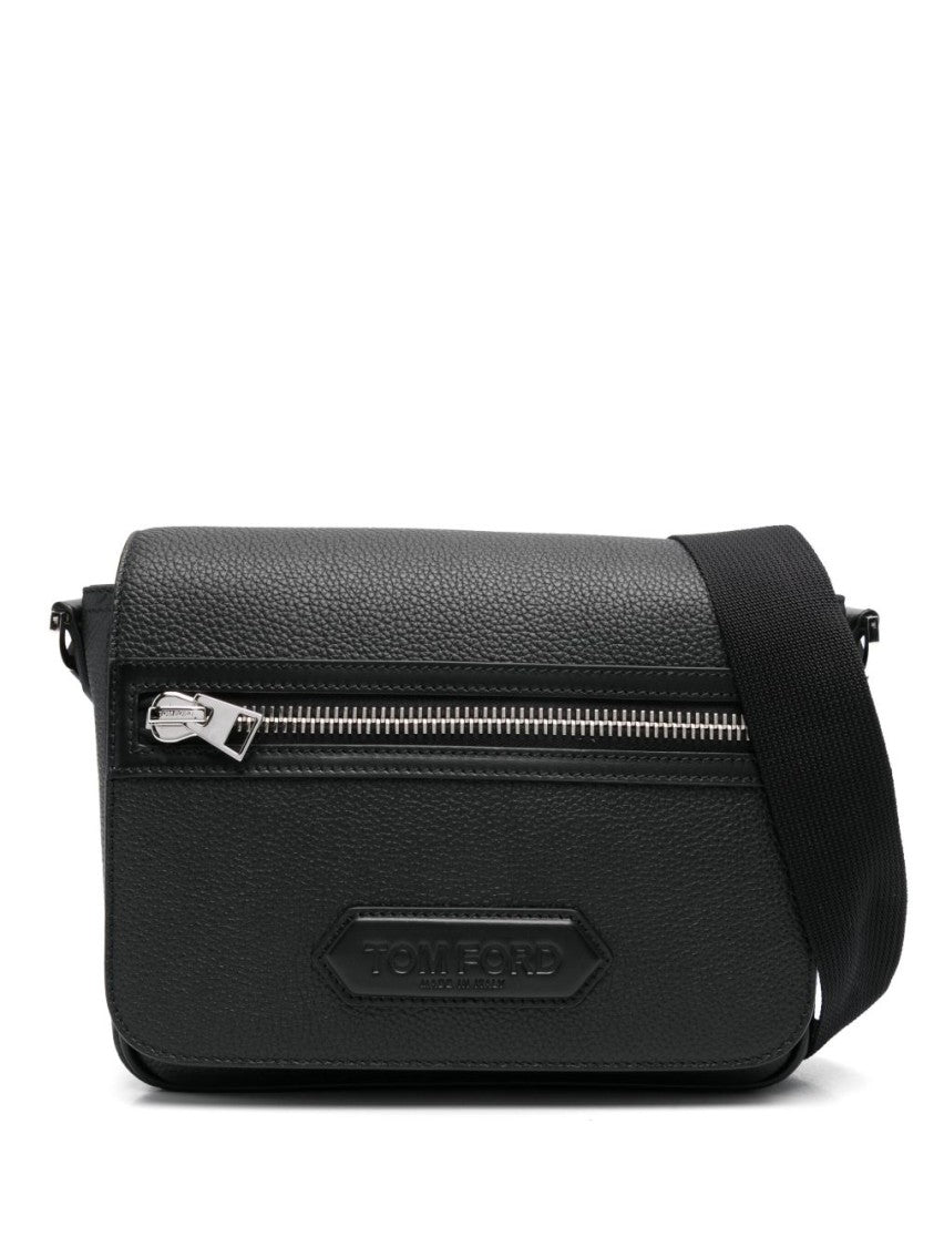 Tom Ford Grained Calf Leather Messenger Bag