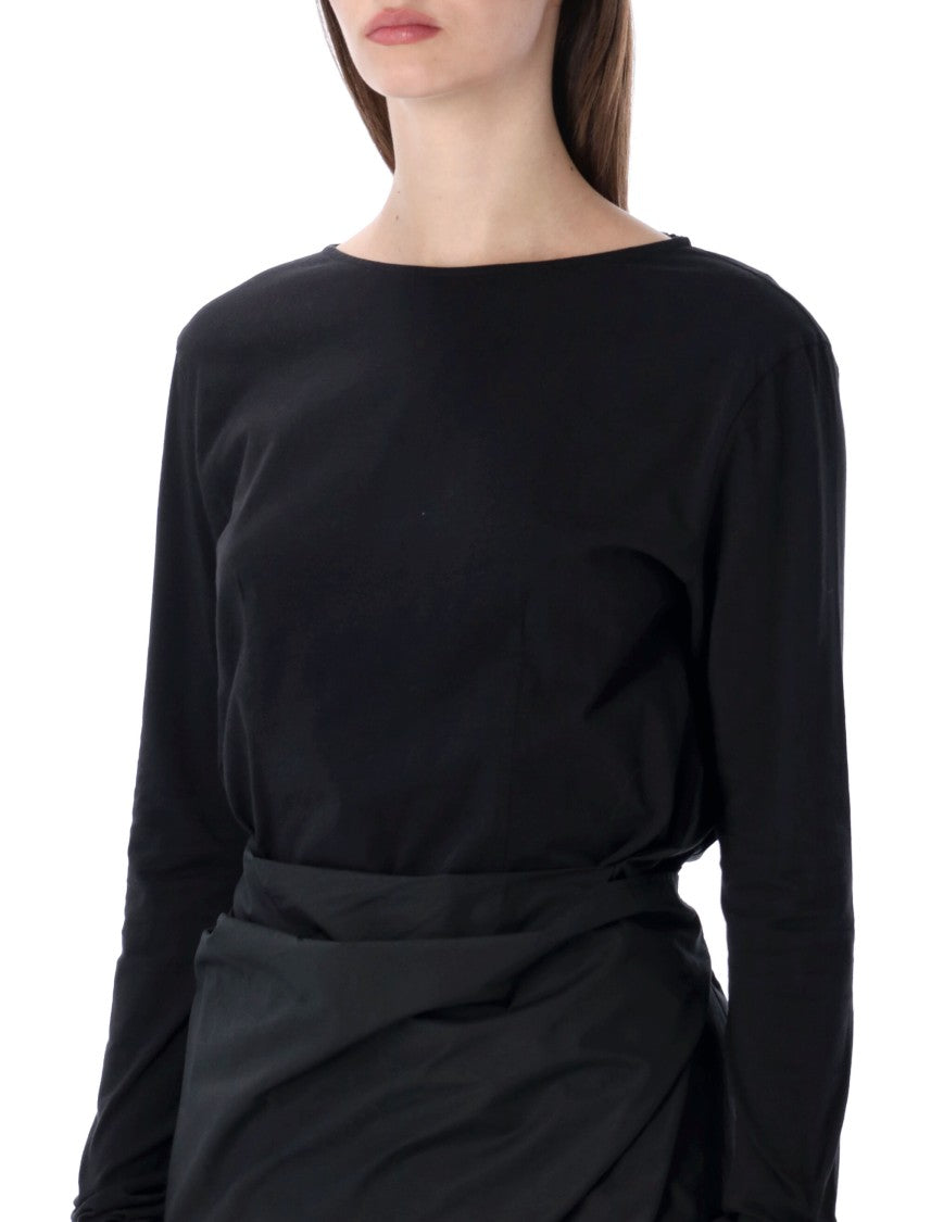 Our Legacy Void Black Twisted Wrap Jersey Dress