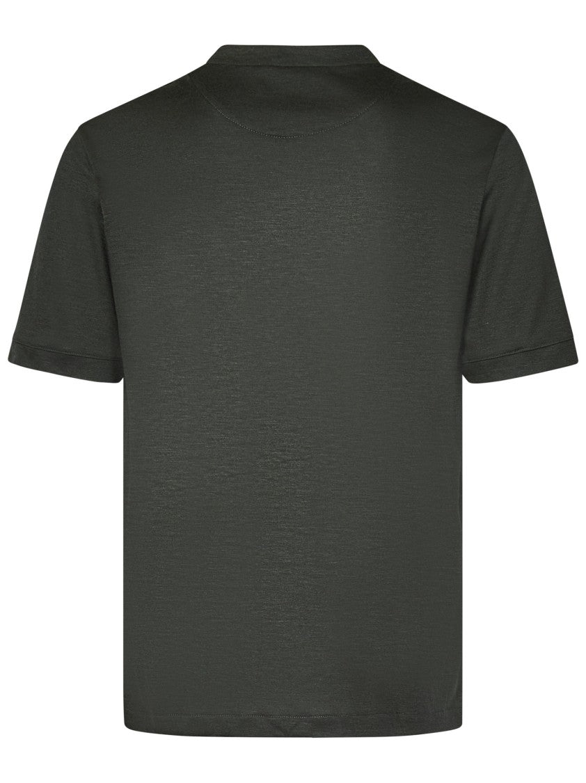 Franzese Collection Green Franzese Cashmere T-Shirt With Classic Crewneck Design