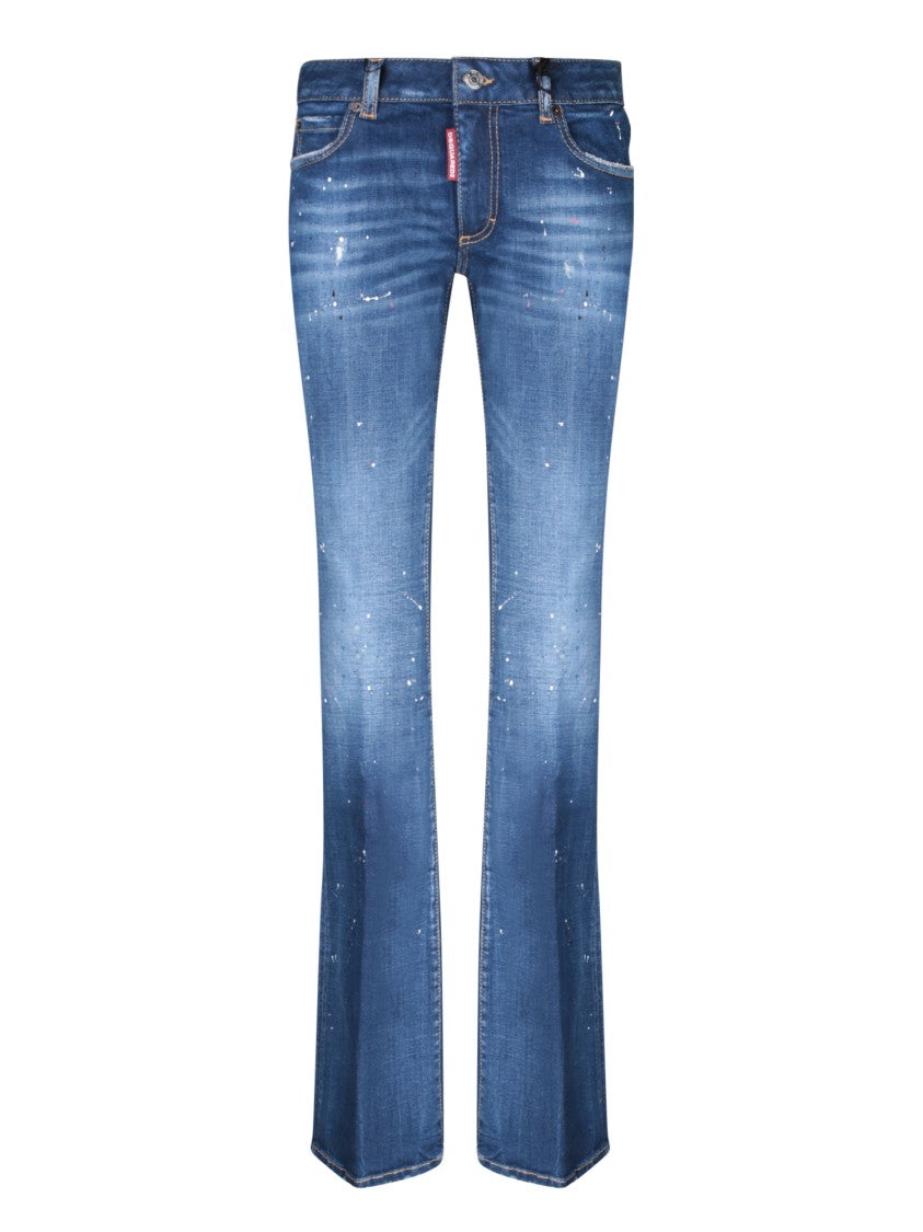 Dsquared2 Mid-Rise Blue Denim Jeans
