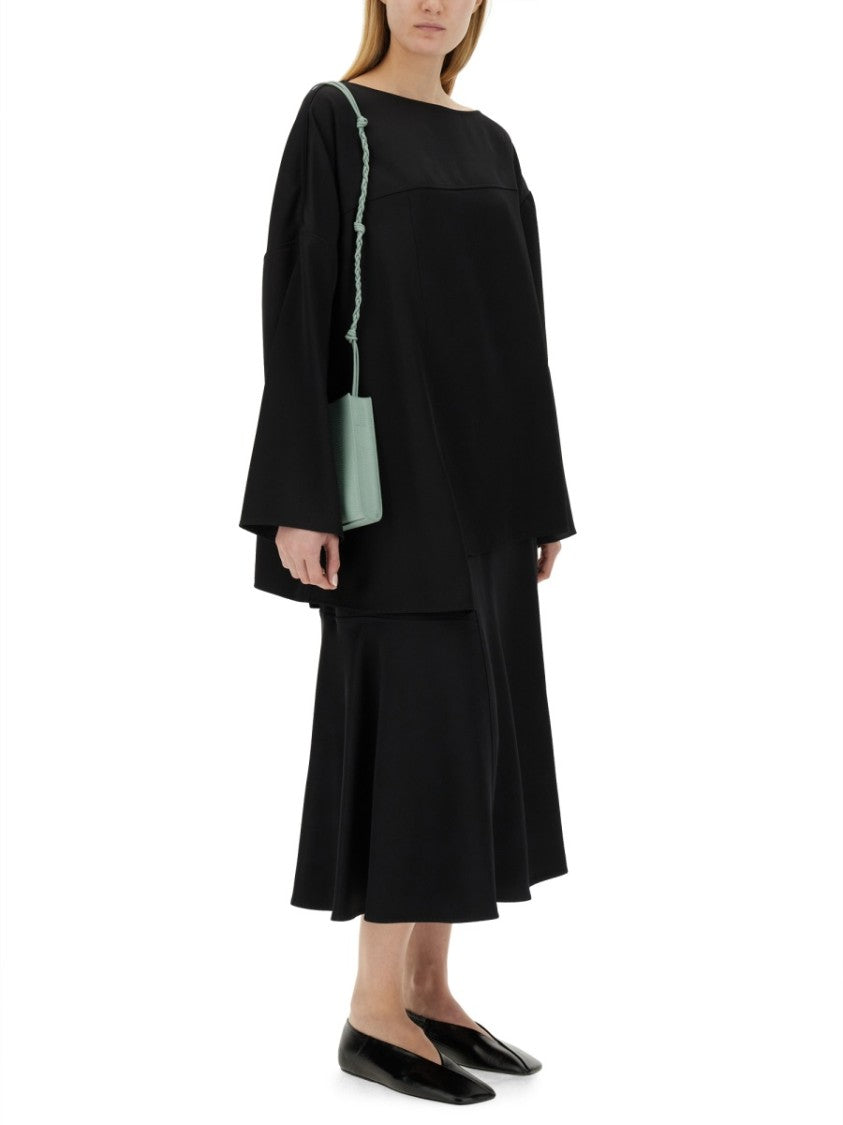 Jil Sander Asymmetrical Black Top With Unique Silhouette