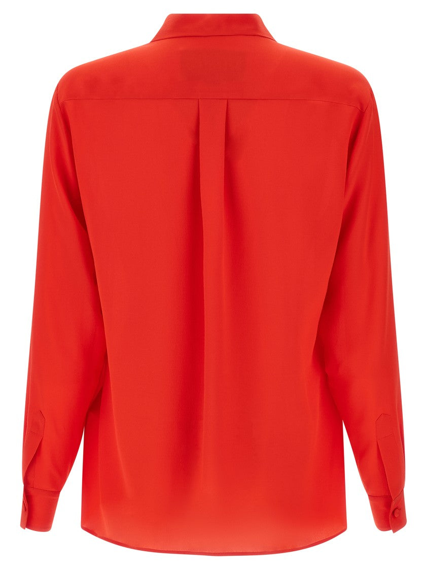 Valentino Garavani Crêpe De Chine Slim Fit Silk Shirt