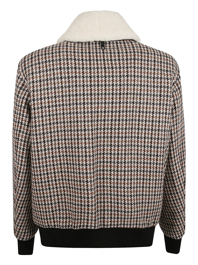 Mackage Classic Check Pattern Bomber Jacket