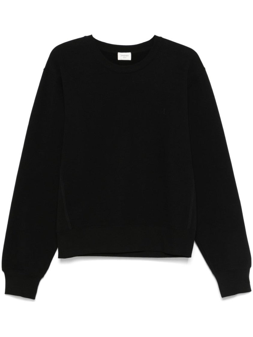 Saint Laurent Cassandra Logo Crew Neck Sweatshirt