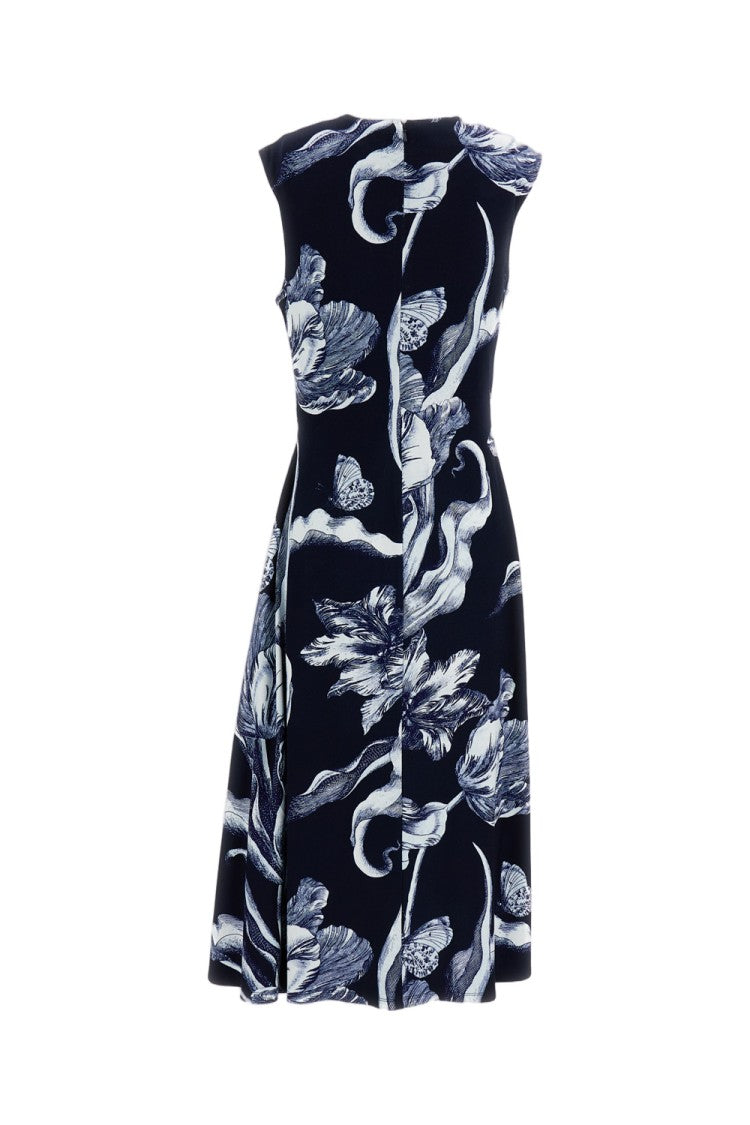 Erdem Sleeveless Draped Midi Dress