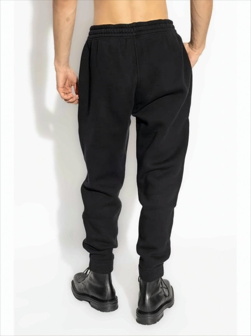 Maison Kitsuné Black Tapered Jogger Pants With Embroidered Logo