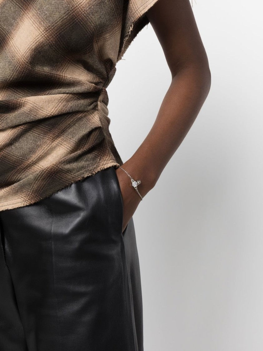 Vivienne Westwood Orb-Shaped Silver-Tone Chain Bracelet With Crystal Detailing