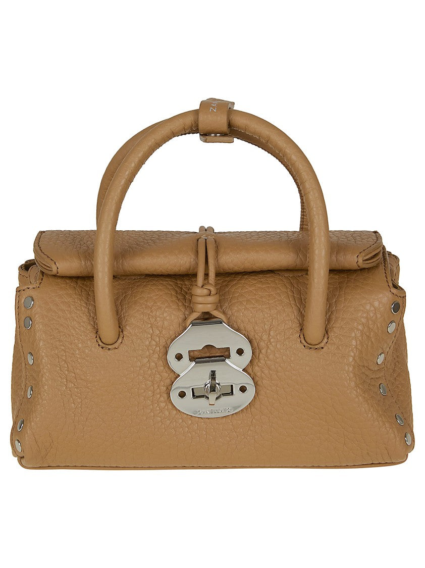 Zanellato Textured Leather Shoulder Bag With Silver-Toned Clasp