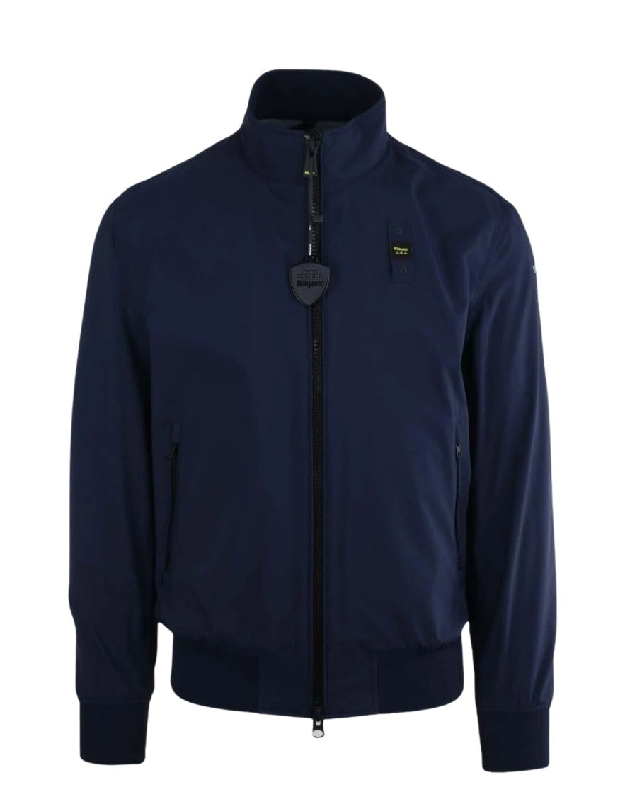 Blauer Blue Anson Lightweight Neoprene Bomber Jacket