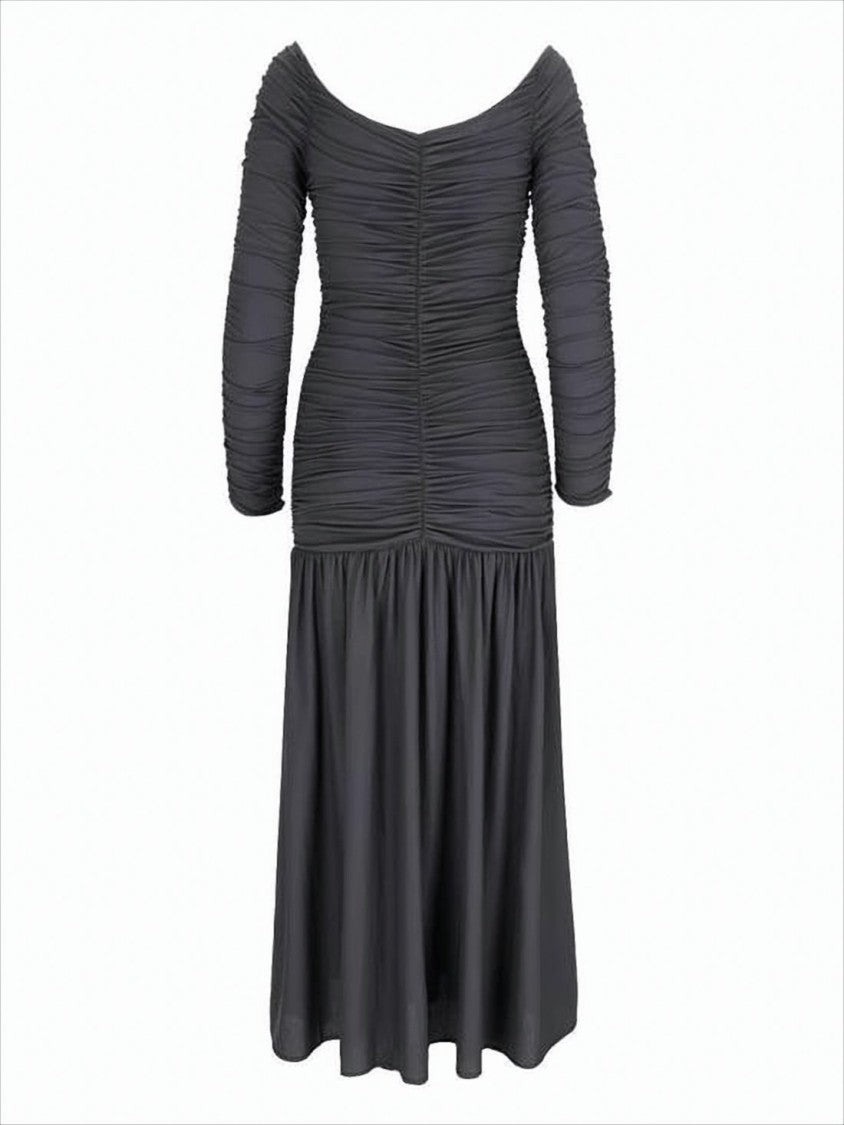 Paloma Wool Ruched Midi Dress With Gathered Skirt