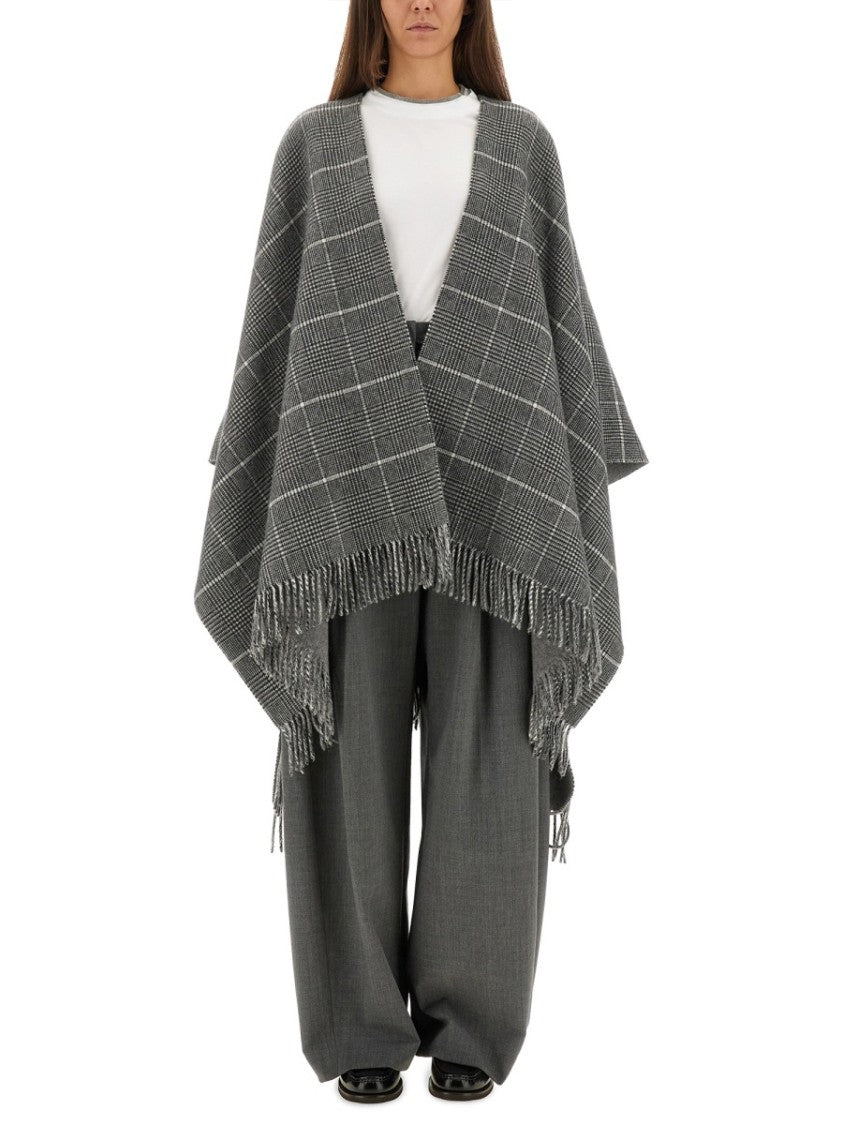 Brunello Cucinelli Wool Poncho With Bangs