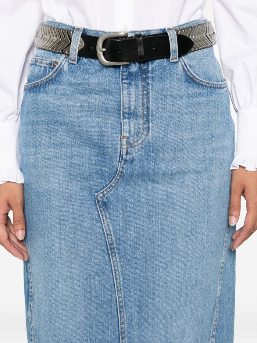 Givenchy Medium Blue Denim Side Split Skirt
