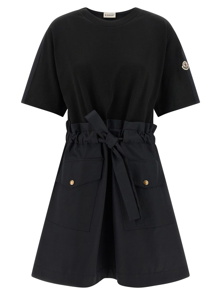 Moncler Mini Dress With Cotton Jersey Top