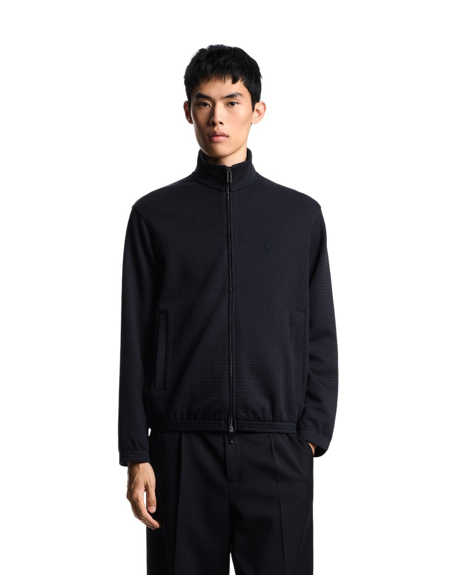 Emporio Armani Jacquard Texture Black Sweatshirt